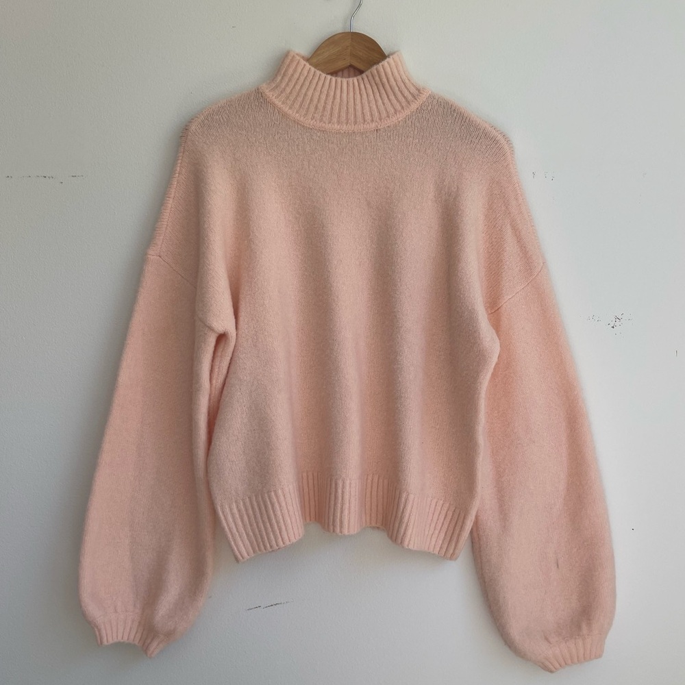 Tularosa Lain Peachy Pink Oversized Balloon Sleeve Sweater